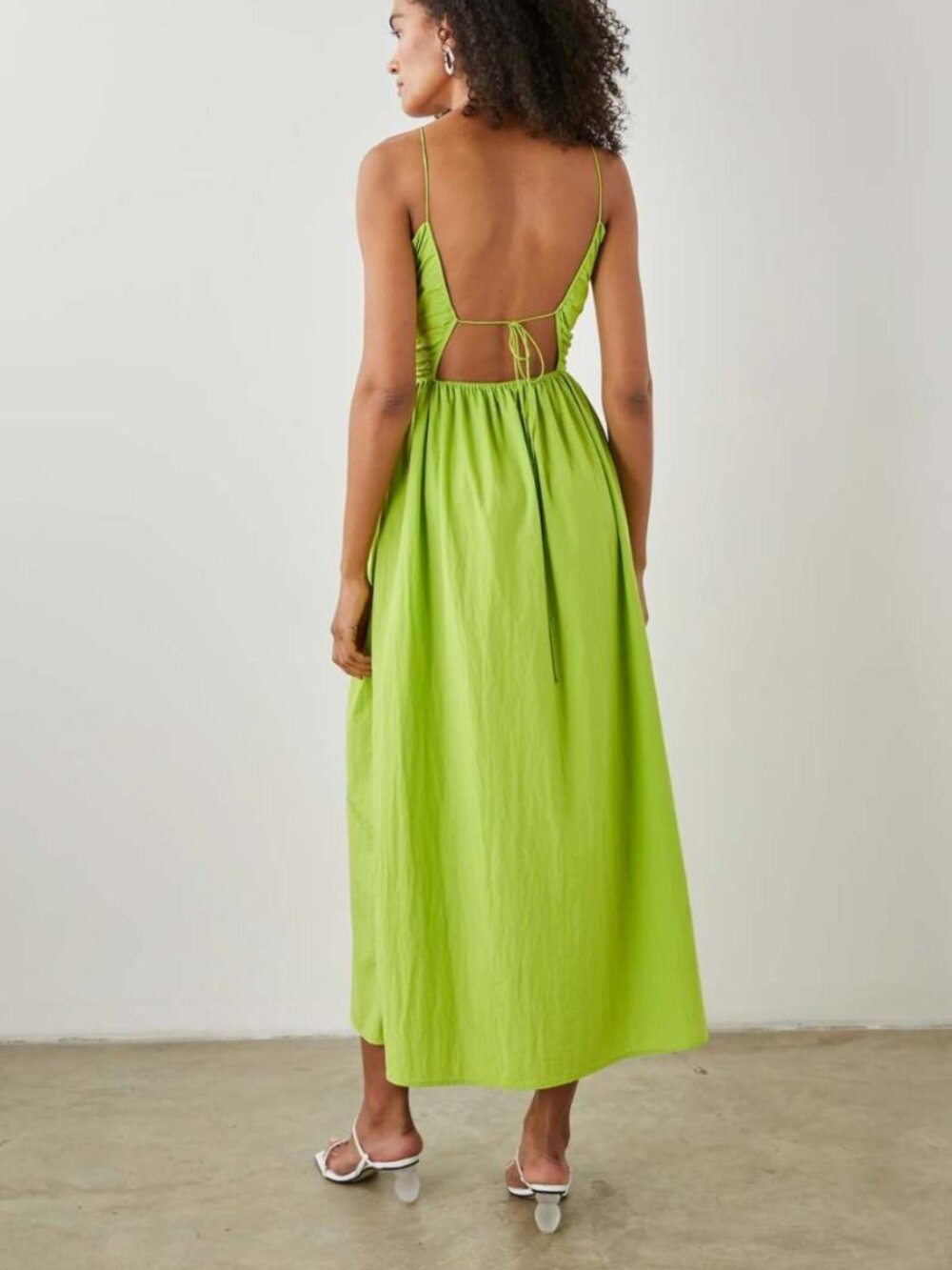 Rails Silvia Midi Dress Banana Leaf NWT Small Cutout Resort Vacation - Picture 4 of 11